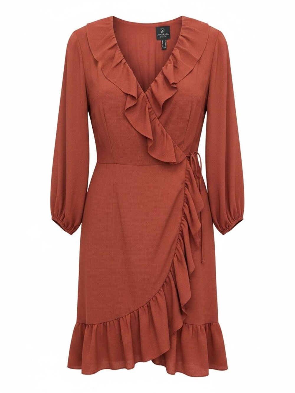 Adrianna Papell Pebble Chiffon Faux Wrap Dress